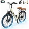 RYLIB - 24 Pollici Bicicletta Elettrica Urbana per Adulti SU7 Batteria 36V 13Ah 7 Velocità Display LCD con sblocco NFC 250W 25KM /H 30-60km E-Bike Bei - SPEDIZIONE GRATUITA