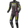 Berik Monles Tuta in pelle da motociclista a due pezzi, nero/rosa/giallo, 46