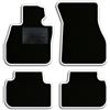 QUEMAR Tappetini Auto per MINI Countryman F60, Bordo Bianco, 0 Ricami | 2017-2024 / anche Hybrid / Kit Tappeti Moquette e Gomma su Misura / Set 2 Anteriori + 2 Post./ Ricami e Colori Personalizzati