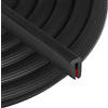 Vefhby Protezione bordi autoadesiva, 6 mm x 6 m, in gomma per metallo, profilo a U, profilo in gomma, flessibile, adatta per metallo, porte auto, portelli, pannelli in vetro, angoli del tavolo