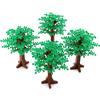 Feleph Set di 4 mattoncini da costruzione classici e accessori, multicolore, altezza 17 cm, grande foresta botanica, giardino, piante, giocattolo per bambini (verde)