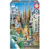 Educa - Serie Miniature | Collage Gaudi | Puzzle per Adulti | Il puzzle da 1000 pezzi più piccolo del mondo (11874)