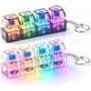 AUAUY 2Pz Portachiavi Fidget Tastiera, Fidget Clicker per Tastiera con LED | Alleviare lo stress, Tempo Morto, Fidgets Giochi Antistress Portachiavi, per Scuola, Ufficio, Bianco e Nero