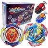 Gytobytle 193 & 201 Bey Trottole da Combattimento con Lanciatore a Corda, Metallo Fusione Scoppio Battaglia Gyro Bambini