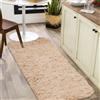 CHOSHOME Tappeto a pelo lungo beige, 40 x 120 cm, moderno, soffice, in tinta unita, antiscivolo, per soggiorno e camera da letto