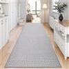 KMVIZI Tappeto Cucina Antiscivolo Lavabile, 70x240cm Tappeto Cucina in Ciniglia, Passatoia Assorbente in Gomma, Runner Facile da Pulire, per Sala da Bagno, Disimpegno, Lavanderia, Grigio chiaro