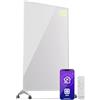 Klarstein Stufa Elettrica Infrarossi Basso Consumo, Pannello Radiante 800W, Telecomando e Timer, WiFi App, Pannelli a Infrarossi Riscaldamento No CO2