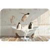 OnlyWow© Tappeti Bagno Tappetino Doccia Assorbente Bath Mat Decorazioni | 60x40 cm - Rettangolare - Memory Foam Tappeto Lavabile Moderni Vintage - Pinguino - Vasca da - Schiuma