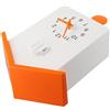 Marchfunny Orologio a cucù moderno - Orologio da parete minimalista a batteria con volume regolabile e suono a cucù (bianco+arancione)