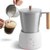 Springlane Kitchen SPRINGLANE Montalatte elettrico Mia, manico in rovere, 4 programmi | 250 ml per schiuma calda o fredda, latte caldo e cioccolata calda - 600 W, bianco