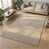 Carpetsale24 Tappeto 160x230 cm Beige, Pelo Corto con Effetto 3D Alto-Basso, Stile Boho Scandinavo, per Soggiorno, Camera, Cucina o Balcone