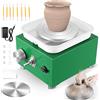 Cepolawa Tornio per Ceramica, Tornio per Argilla 2000 giri/min Velocità Regolabile con Piastre da 6,5/10 cm, Strumenti di Modellatura e Vasca Rimovibile, Tornio Ceramica per Bambini e Adulti, Verde