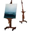 VISWIN Cavalletto da Studio Grande Professionale, Inclinabile all'Orizzontale, Cavalletto Elegante Regolabile in Legno di Faggio con 4 Ruote, Cavalletto Stabile Dipingere per Adulti, Artisti, TV