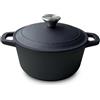 KIANGKIANG Casseruola in ghisa con coperchio per pane (ferro nero) | Adatto per piani cottura a induzione, adatto al forno fino a 260 °C, lavabile in lavastoviglie, ideale per stufati e arrosti