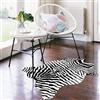Aoczes Piccolo tappeto con stampa zebrata, 9 x 7 m, grazioso tappeto in finta pelle bovina, tappeto con stampa animalier, per camera da letto, soggiorno, camera dei bambini, ufficio, tavolo da parete