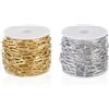 FASHEWELRY Catene a maglie ovali in metallo con bobina, 10 m, 2 rotoli di catena con clip in acciaio inox, 12 x 4 x 1 mm, per braccialetti fai da te, collane, gioielli, accessori per vestiti