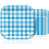 EVYIENEN 50 piatti di carta blu, 17,8 cm, usa e getta, quadrati, per cene, dessert, feste, per compleanni, matrimoni, addio al nubilato, baby shower