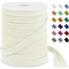 LEREATI Fettuccia Cotone 12mm x 50m Nastri in Sbieco di Cotone, Nastri in Sbieco per Cucito, Bordare, Rilegature, Sartoria, Grembiuli, Fai da Te (Bianco Sporco)