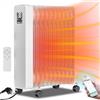 Fiqops Radiatore ad Olio 2500W, Radiatore ad Olio a Risparmio Energetico, con 11 Costole, 3 Livelli di Riscaldamento, Termostato, App WiFi & Telecomando, Display Digitale, Bianco