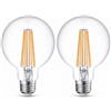 Area illumina Lampadina LED Filament 3000K G95 E27 7W Classe A - PACCO DA 2 PEZZI | 1532 Lumen a 360°, Luce Calda o Naturale, Attacco E27 Standard, 93,4% Risparmio Energetico, Ø 9,5 cm x H 13,5 cm
