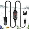 Vegena Riscaldatore per acquario, piccolo riscaldatore a immersione per acquario, display digitale, 10 W, 5 V, 2 A, temperatura regolabile, scaldabagno USB con ventose per serbatoi di pesce