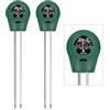 Bamworld Misuratore Umidità e pH Terreno, 18 cm, Senza Batterie, 2 Pezzi | Sonda da 18 cm e Quadrante a 10 Livelli per Controllare il Terreno di Piante in Casa, Giardino e Prato