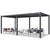 TOOLPORT PRIMEYARD Pergola 3x6 m, pali in alluminio, tetto in acciaio, antracite | Pergola bioclimatica: lamelle orientabili, tetto a doghe d'acciaio, struttura in alluminio, sistema di drenaggio dell'acqua