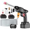 Voltix Idropulitrice Portatile a Batteria - Alta Pressione Senza Fili con 2 Batterie, Tubo 5m e Valigetta - Kit Pulizia Professionale per Auto, Giardino, Pavimenti e Recinzioni