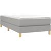 vidaXL Struttura Letto a Rete a Molle Grigio Chiaro 80x200 cm Tessuto