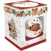 EASY LIFE Palla di Natale Sfera da Appendere in Ceramica Christmas Memories D7 cm 4 Varianti (1pz) Babbo con Slitta
