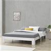 [en.casa] Struttura Letto in Legno di Pino 120 x 200 cm con Rete a Doghe Letto 1 Piazza e Mezza in Design Minimal - Bianco