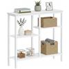 Baroni Home Consolle Ingresso, Tavolo Consolle con Struttura in Metallo Bianca e 4 Ripiani in MDF, Mobile Salvaspazio per Ingresso, Soggiorno e Corridoio, Facile da Montare, 22x75x76 cm