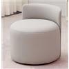 Generic Pouf rotondo con schienale, poggiapiedi imbottito, sgabello da toeletta ottomano multifunzionale per dormitorio camera da letto tessuto velluto grigio