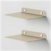 Steelnovo | Zeno, Coppia di Mensole da Parete in Metallo Verniciato, 2 Mensole da Muro Portaoggetti, 20x3x15 cm, Colore Beige, Design Minimal e Moderno, Scaffale da Muro, Made In Italy