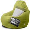 Avalon - Puff Poltrona Sacco Gigante XXL Jazz in Ecopelle Deluxe, Pouf Sacco di Qualità Sartoriale, Bean Bag per Sedersi Ergonomico, Pouf a Sacco Impermeabile, Made in Italy(95x135cm-Verde Mela)