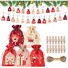 Hileyu Calendario dell'Avvento di Natale Borse 2022 24 Giorni Tela da Appendere Calendario dell'Avvento Ghirlanda Natale Conto alla rovescia Decorazioni Natalizie Borsa Regalo Giocattolo Caramelle