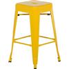 Beliani Set di 2 Sgabelli in Acciaio Giallo Impilabili Moderni 60 cm