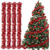 Bluelves Ghirlanda Albero di Natale, 4PCS Festoni Natalizi, 2M Festoni Albero di Natale, Ghirlanda Orpelli Natalizia, Ghirlanda Natalizia per Albero Natalizie Decorazioni Casa Interno Esterni (Rosso)