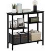 Baroni Home Consolle Ingresso, Tavolo Consolle Nero con Struttura in Metallo e 4 Ripiani, Mobile Salvaspazio per Ingresso, Soggiorno e Corridoio, Facile da Montare, 22x75x76 cm