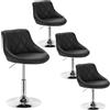 WOLTU Sgabelli Trucco Set 4, Sedie Cucina con Schienale, PU, Nero | Sgabello per Toeletta Trucco, Sedia Alta per Cucina, Sedia Girevole per Ufficio, Regolabile in Altezza, 42-58 cm