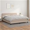 Teenpull Letto a molle, 160 x 200 cm, in similpelle marrone cappuccino, con testiera e materasso a molle insacchettate, per camera da letto e camera degli ospiti, comfort