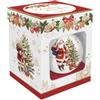 EASY LIFE Palla di Natale Sfera da Appendere in Ceramica Christmas Memories D7 cm 4 Varianti (1pz) Babbo con Campana