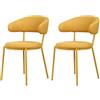 Rebecca Mobili Set 2 Sedie Moderne, Sedie da Cucina, Tessuto Poliestere Acciaio, Giallo Senape, Ergonomiche, per Casa o Studio - Misure HxLxP: 80,5 x 47,5 x 57,5 cm - Art. RE7030
