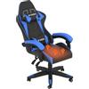 Racingreat Sedia Gaming con Cuscino Riscaldante, Sedie da Gioco Ergonomiche con Cuscino e Supporto Lombare, Sedia da Computer Regolabile in Altezza per Adulti (con cuscino riscaldato, blu)