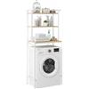 Baroni Home Scaffale Salvaspazio per Lavatrice, Struttura in Metallo Bianco con Ripiani Effetto Legno, Mobile Sopralavatrice Autoportante, Montaggio Facile Senza Fori, 40x67x162 cm