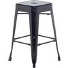 Beliani Set di 2 Sgabelli in Acciaio Nero Impilabili Moderni 60 cm