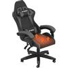 Racingreat Sedia Gaming con Cuscino Riscaldante, Sedie da Gioco Ergonomiche con Cuscino e Supporto Lombare, Sedia da Computer Regolabile in Altezza per Adulti (con cuscino riscaldato, grigio)