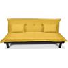 SAMIRA Divano letto clic clac, divanetto in tessuto vellutato Russell (Giallo)