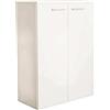 Cosma Mobiletto basso multiuso contenitore arredo interno con 2 ante battenti e 3 ripiani interni di colore Bianco mod. River