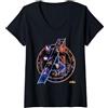 Marvel Donna Marvel Avengers Infinity War Neon Team Maglietta con Collo a V
